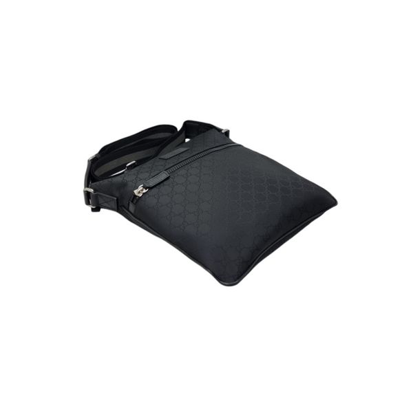 Gucci GG Monogram Nylon Crossbody Bag Shw (Black)