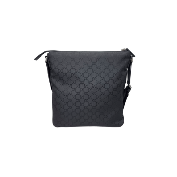 Gucci GG Monogram Nylon Crossbody Bag Shw (Black)