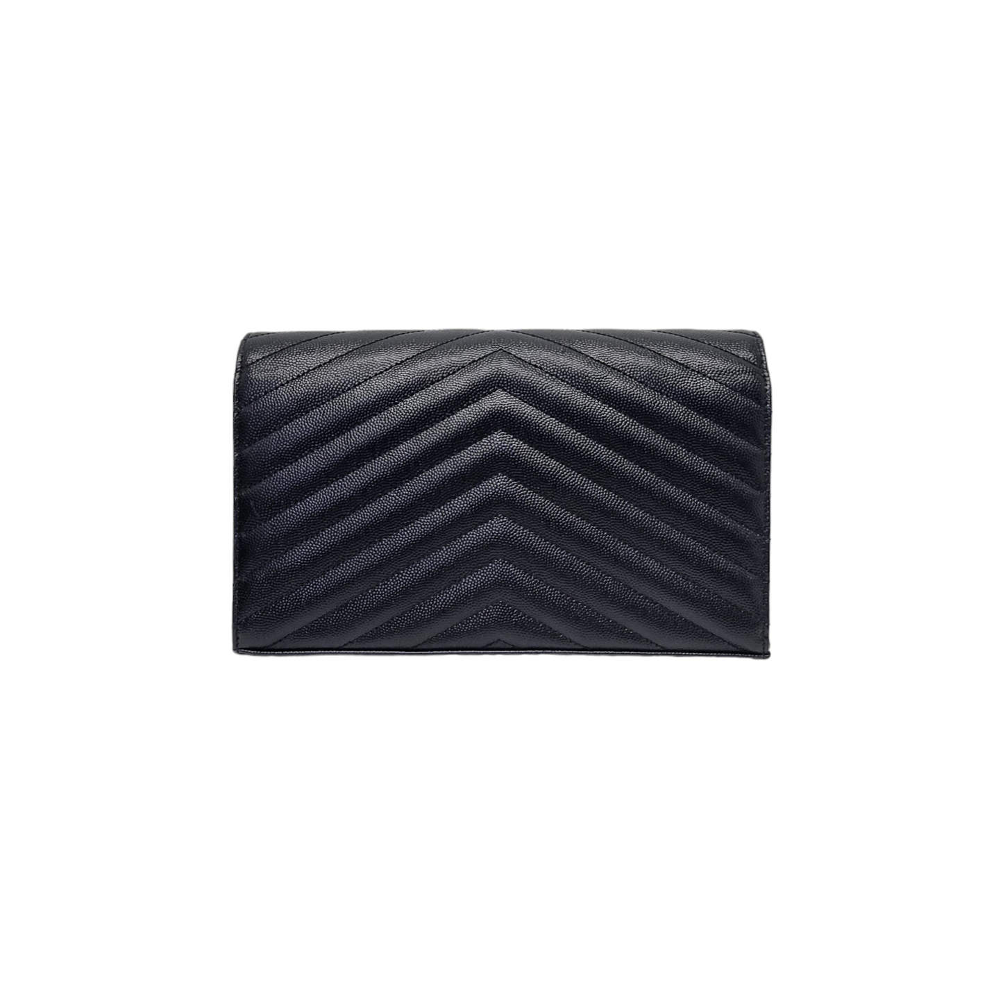 YSL Wallet On Chain Cassandre Envelope Leather Large Ghw (Black)