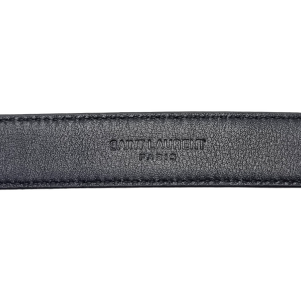 YSL Cassandre Ladies Belt Calfskin Leather Ghw (Black)