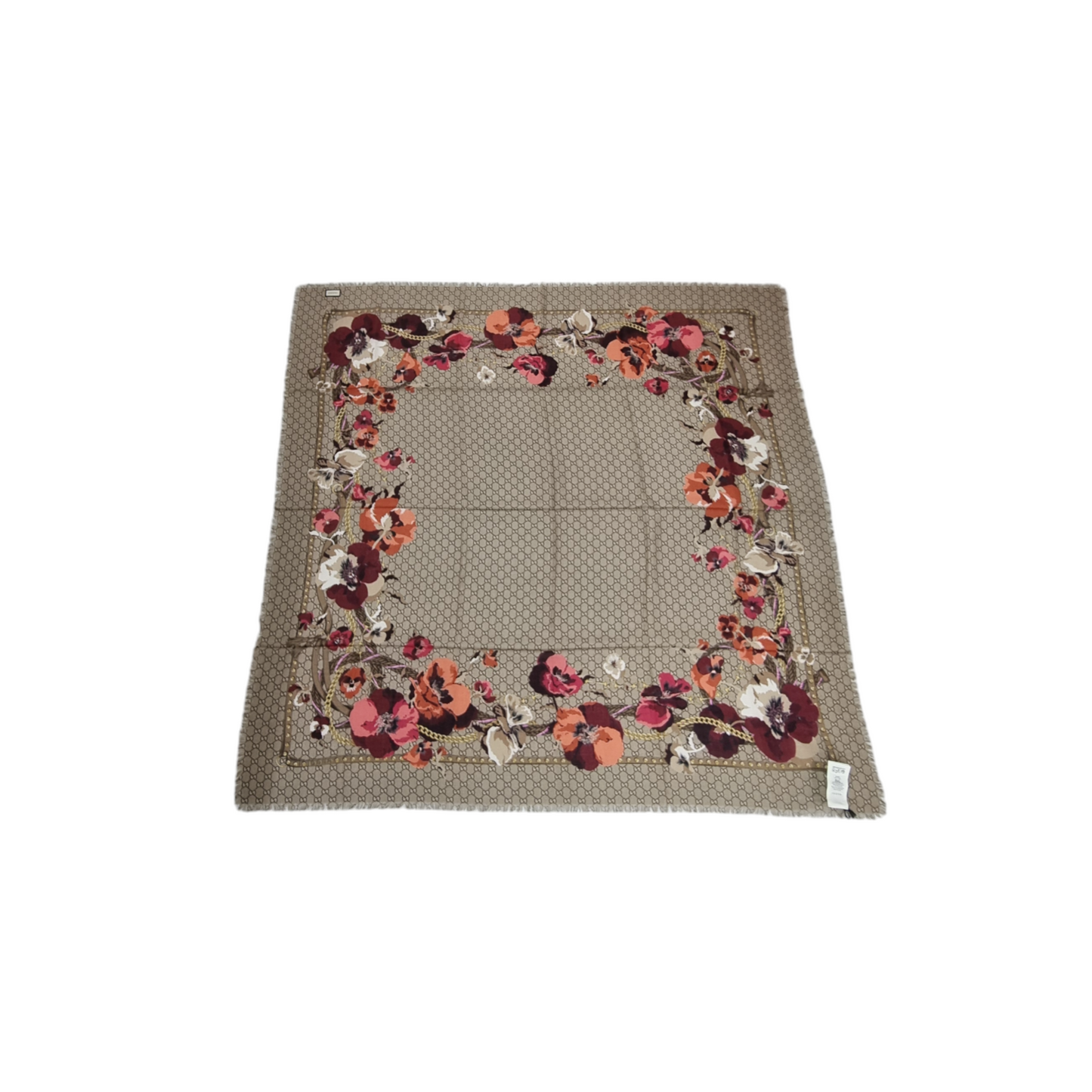 Gucci Shawl GG Monogram With Floral Print(Beige/Red)