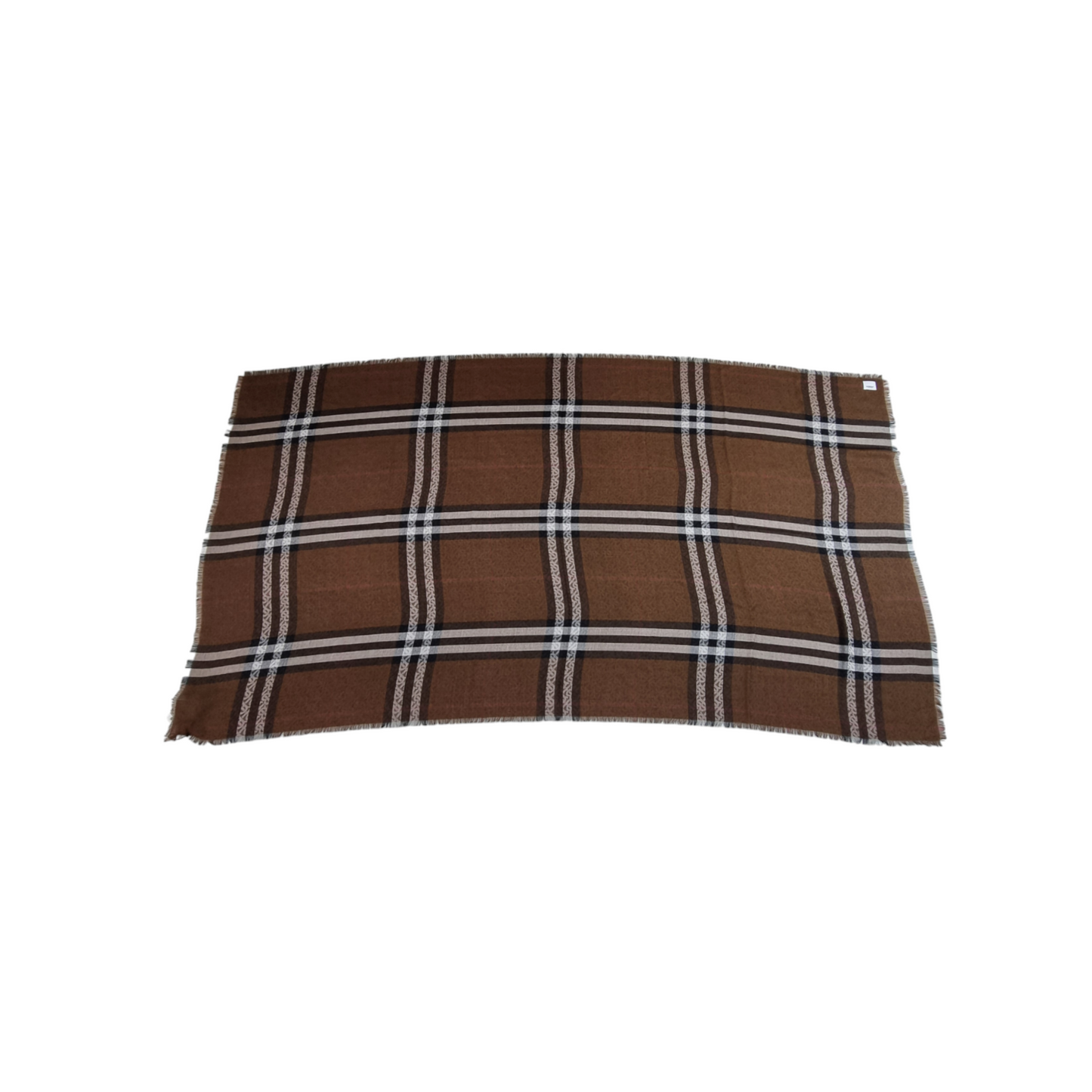 Burberry Giant Check Shawl (Dark Birch Brown)