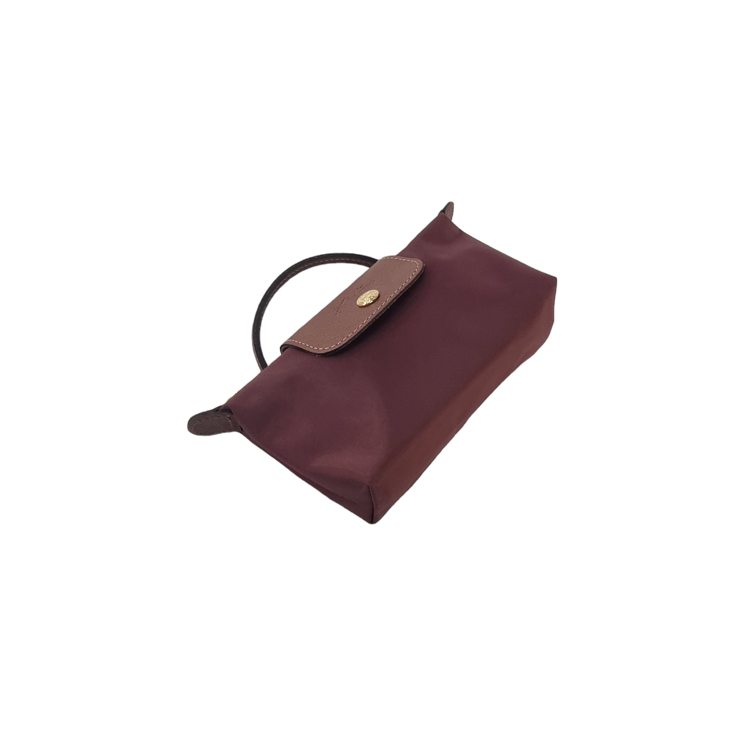 Longchamp Le Pliage Original Recycled Canvas Pouch W/Handle Ghw (Burgundy)