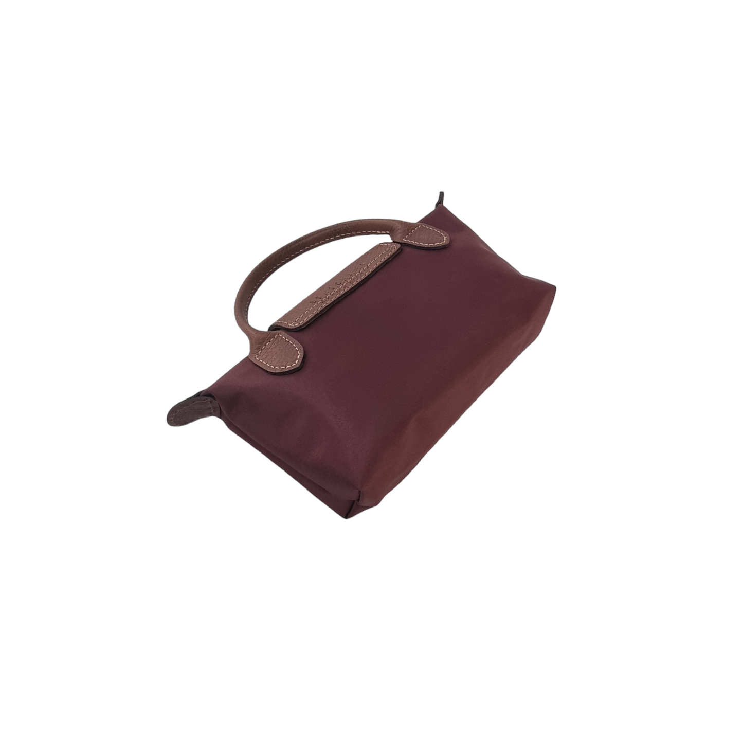 Longchamp Le Pliage Original Recycled Canvas Pouch W/Handle Ghw (Burgundy)