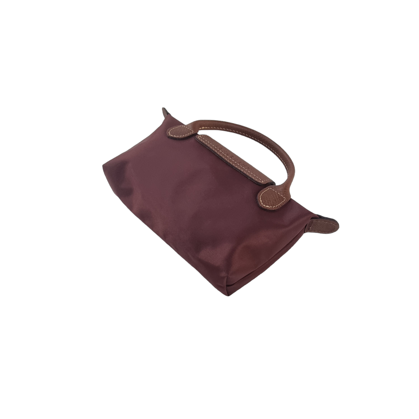 Longchamp Le Pliage Original Recycled Canvas Pouch W/Handle Ghw (Burgundy)