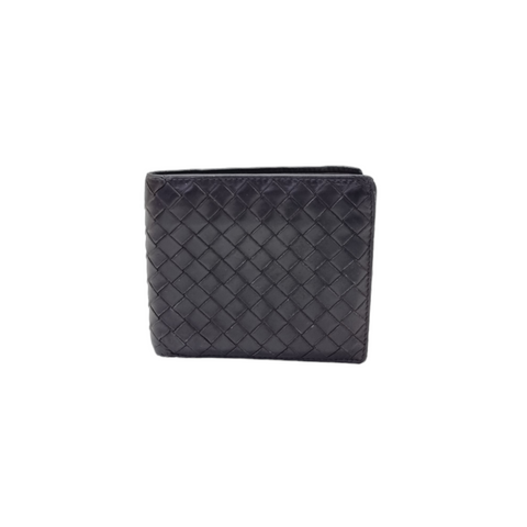 Bottega Veneta Bifold Wallet Intrecciato Woven Leather (Black)