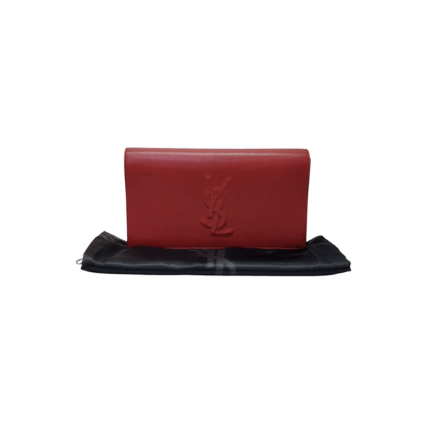 YSL Clutch Belle Du Jour Large Leather (Red)