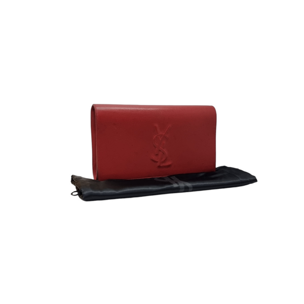 YSL Clutch Belle Du Jour Large Leather (Red)