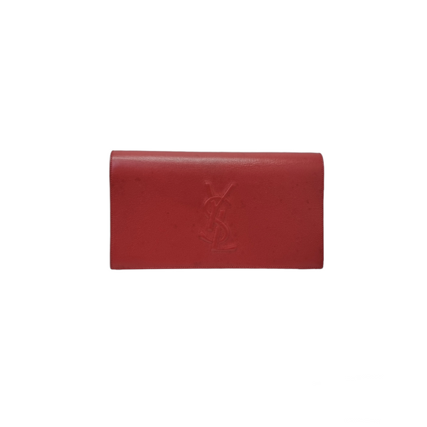 YSL Clutch Belle Du Jour Large Leather (Red)