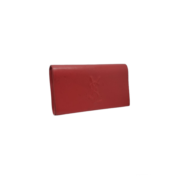 YSL Clutch Belle Du Jour Large Leather (Red)