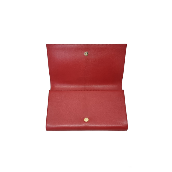 YSL Clutch Belle Du Jour Large Leather (Red)