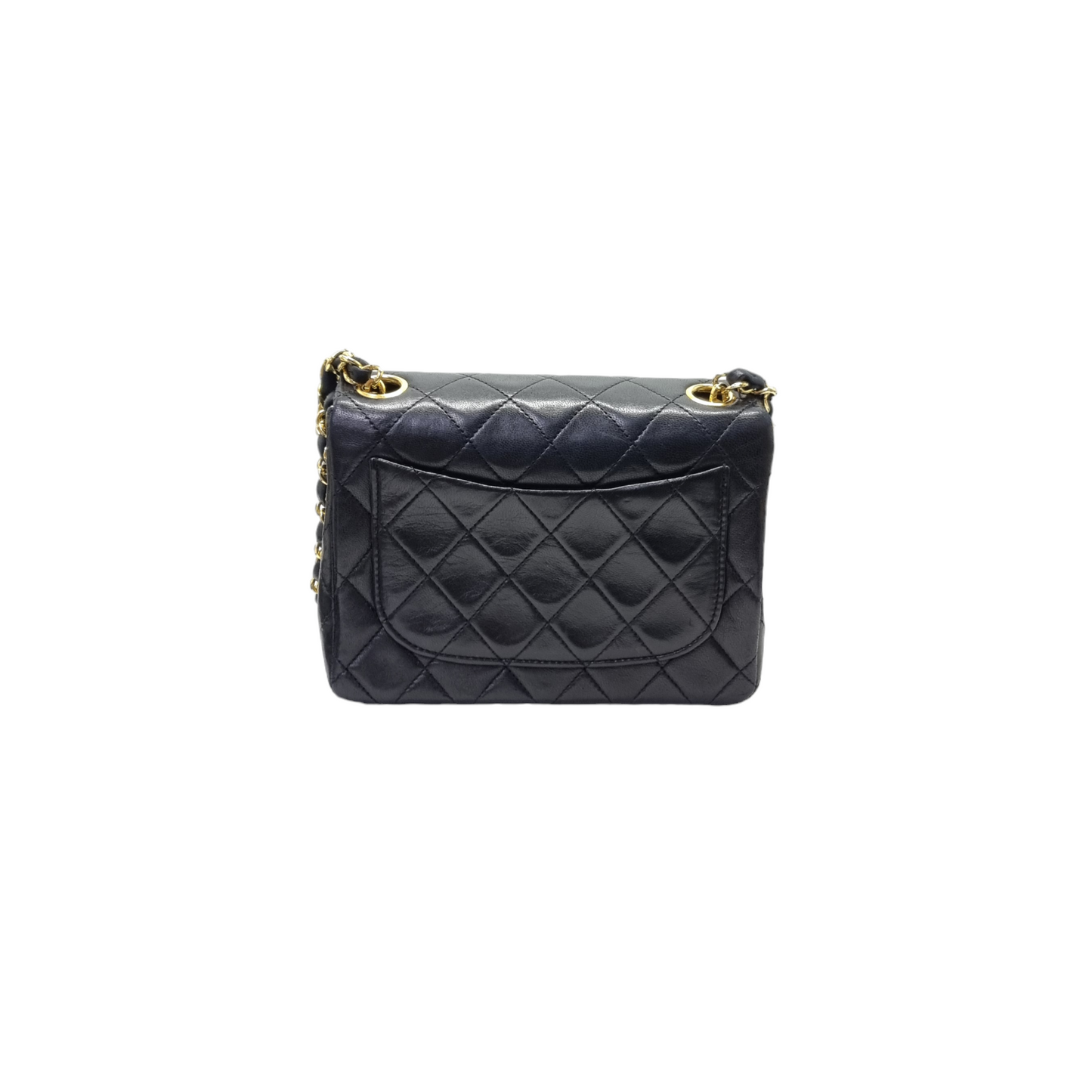 Chanel Classic Mini Flap Lambskin Leather Ghw (Black)