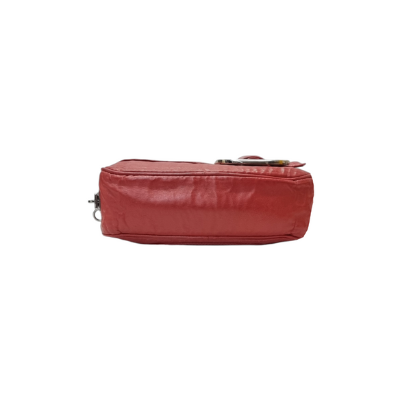 Prada BP0452 Vintage Nappa Calfskin Leather Crossbody Bag Shw (Red)