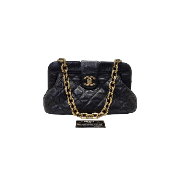 Chanel Seasonal Shoulder Bag Lambskin Ghw (Black)