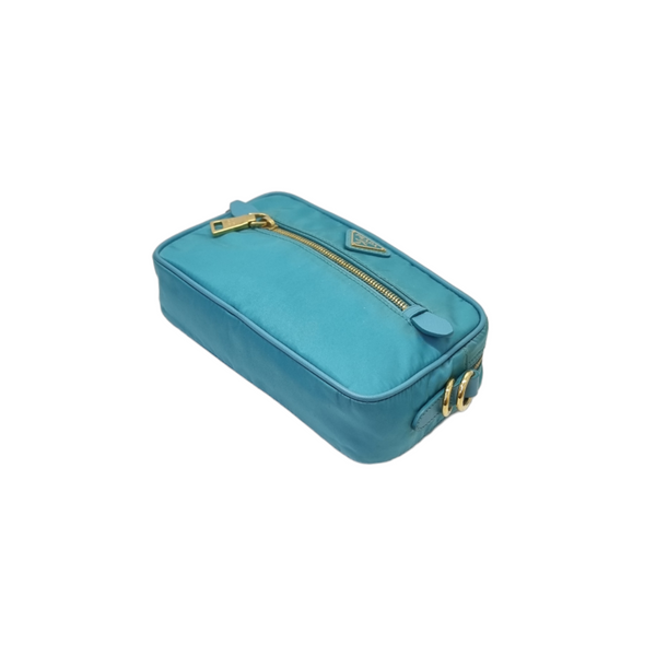 Prada BT0773 Nylon Sling Bag Ghw (Turquoise)