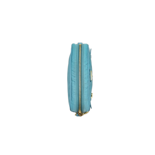 Prada BT0773 Nylon Sling Bag Ghw (Turquoise)