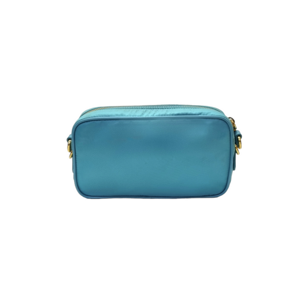 Prada BT0773 Nylon Sling Bag Ghw (Turquoise)