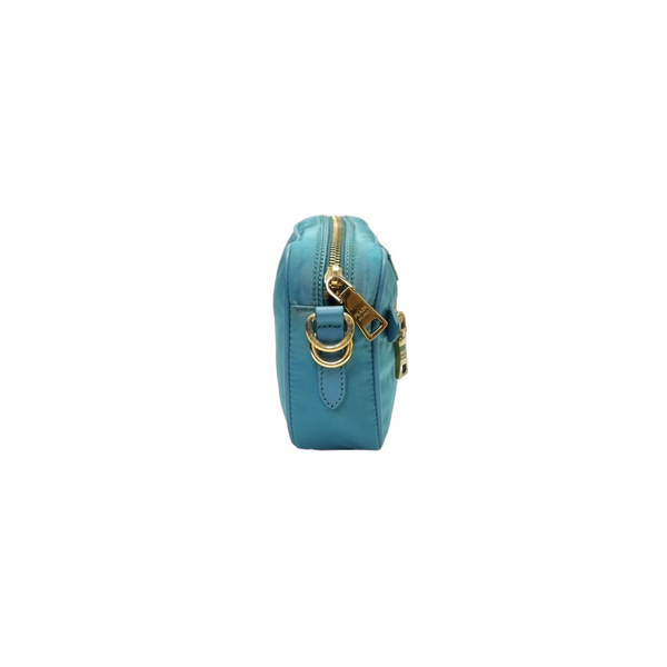 Prada BT0773 Nylon Sling Bag Ghw (Turquoise)