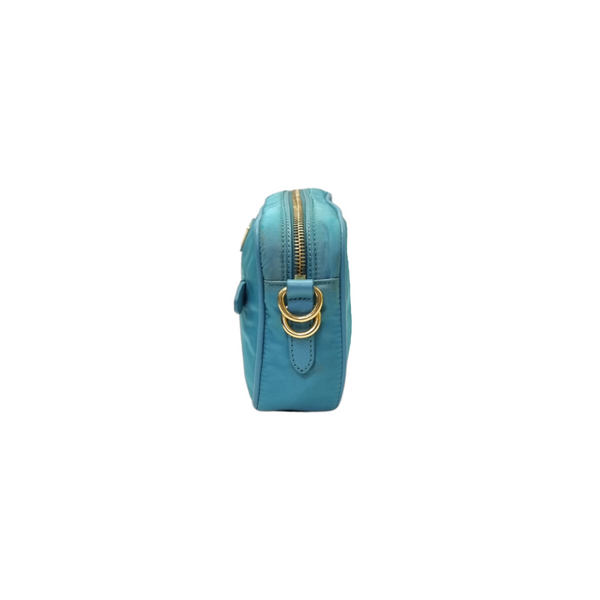 Prada BT0773 Nylon Sling Bag Ghw (Turquoise)