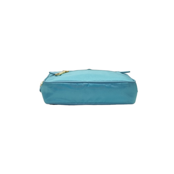 Prada BT0773 Nylon Sling Bag Ghw (Turquoise)