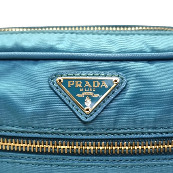 Prada BT0773 Nylon Sling Bag Ghw (Turquoise)