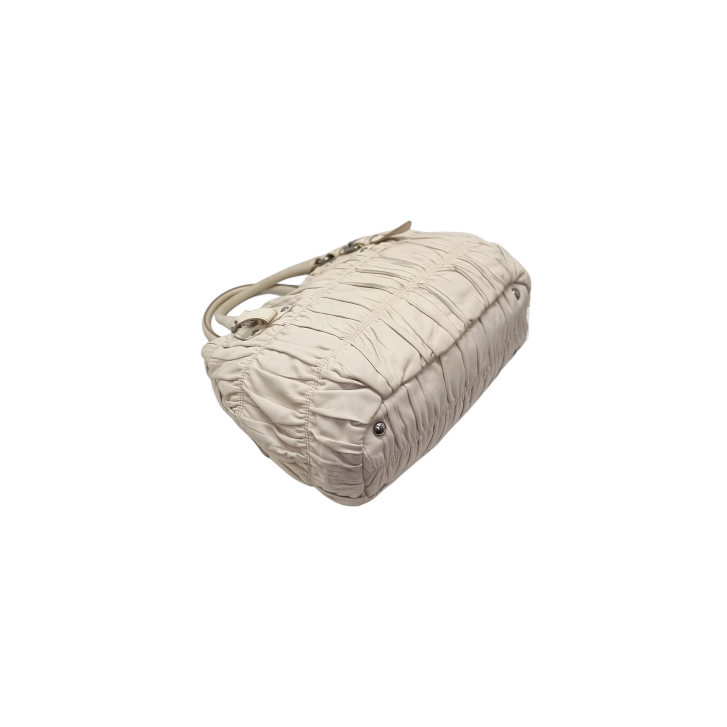 Prada BN1789 Gaufre Leather Tote Shw (Ecru/Beige)