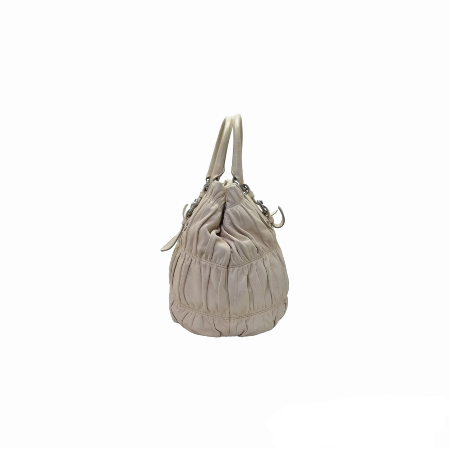 Prada BN1789 Gaufre Leather Tote Shw (Ecru/Beige)