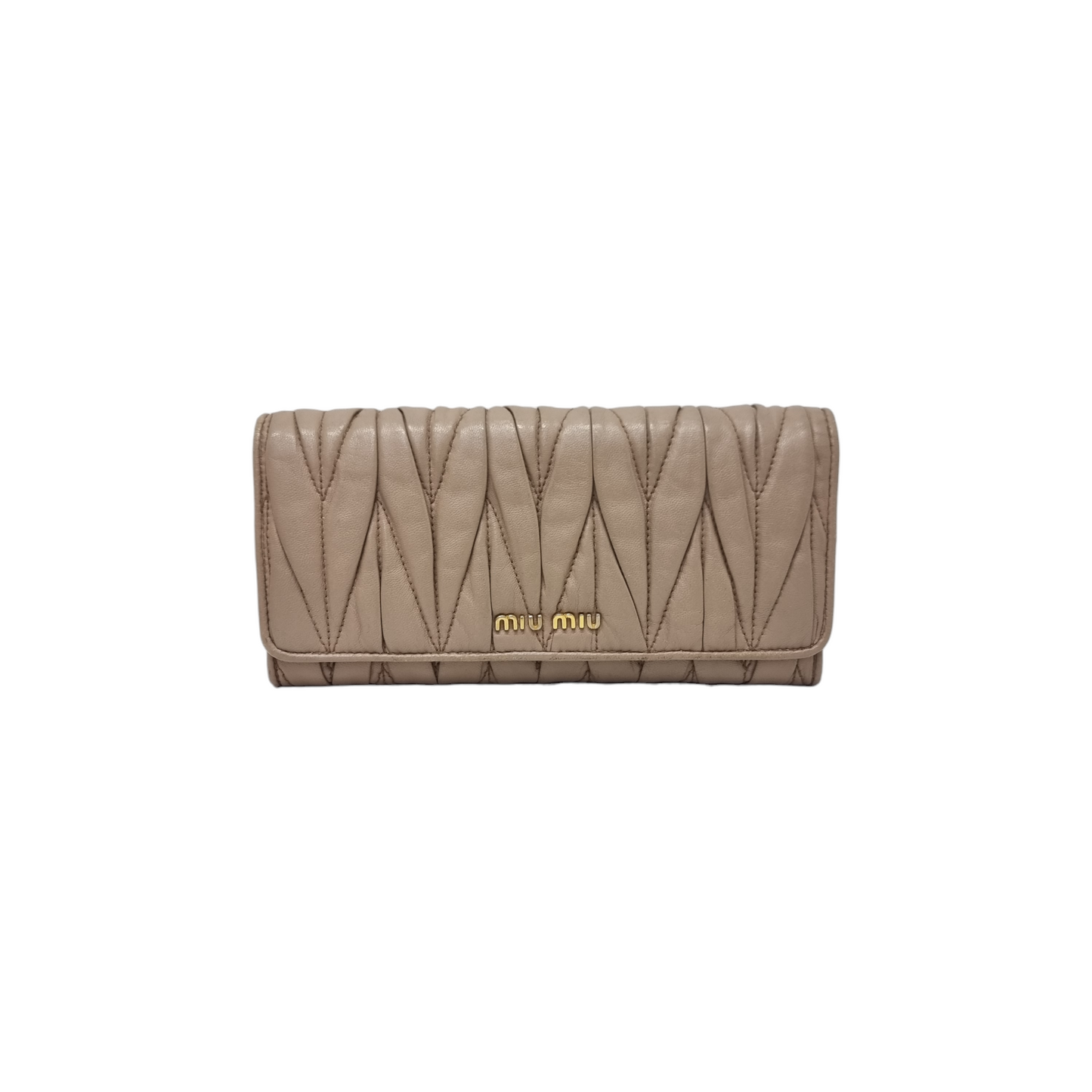Miu Miu Matelasse Wallet Ghw (Beige)