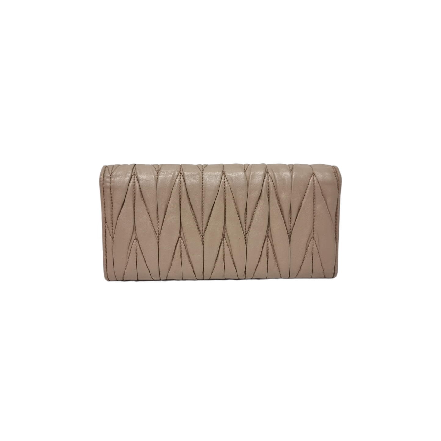 Miu Miu Matelasse Wallet Ghw (Beige)