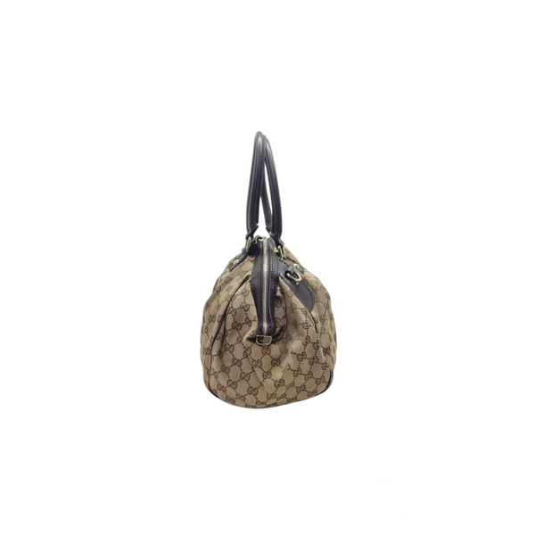 Gucci GG Sukey Medium Canvas Tote Bag Ghw (Beige/Dark Brown)