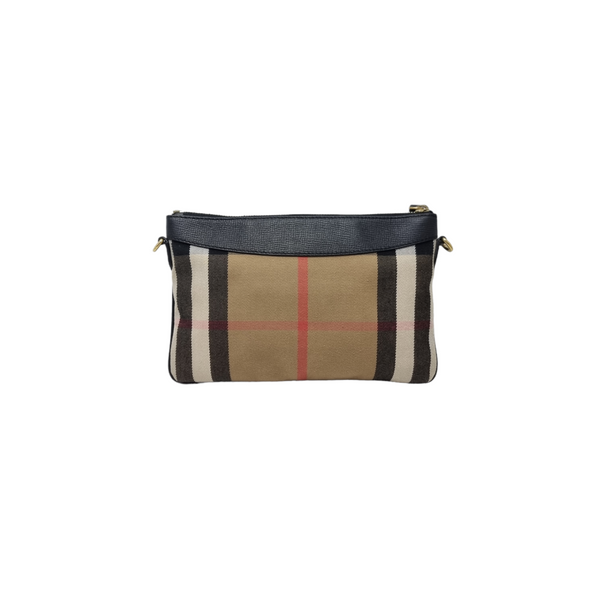 Burberry Peyton House Check Canvas Crossbody Ghw (Black)