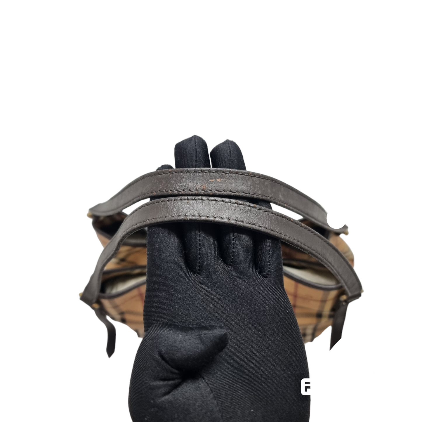 Burberry Haymarket Check Canterbury Canvas Hobo Bag Ghw (Dark Brown)