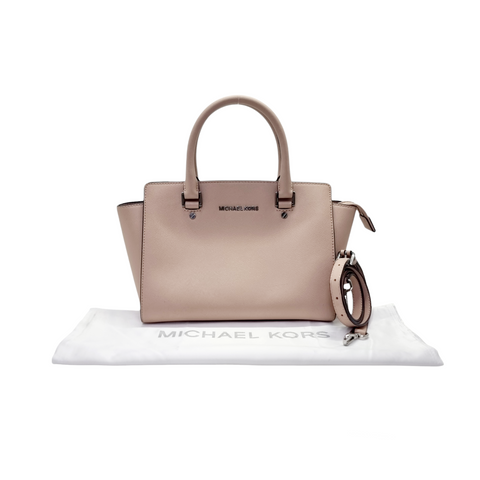 Michael Kors Selma Medium Saffiano Leather Tote Ghw (Light Pink)