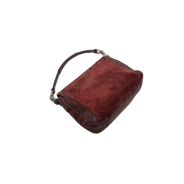 Coach Taylor Suede Exotic Leather Crossbody Shw (Bordeaux)