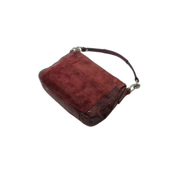 Coach Taylor Suede Exotic Leather Crossbody Shw (Bordeaux)