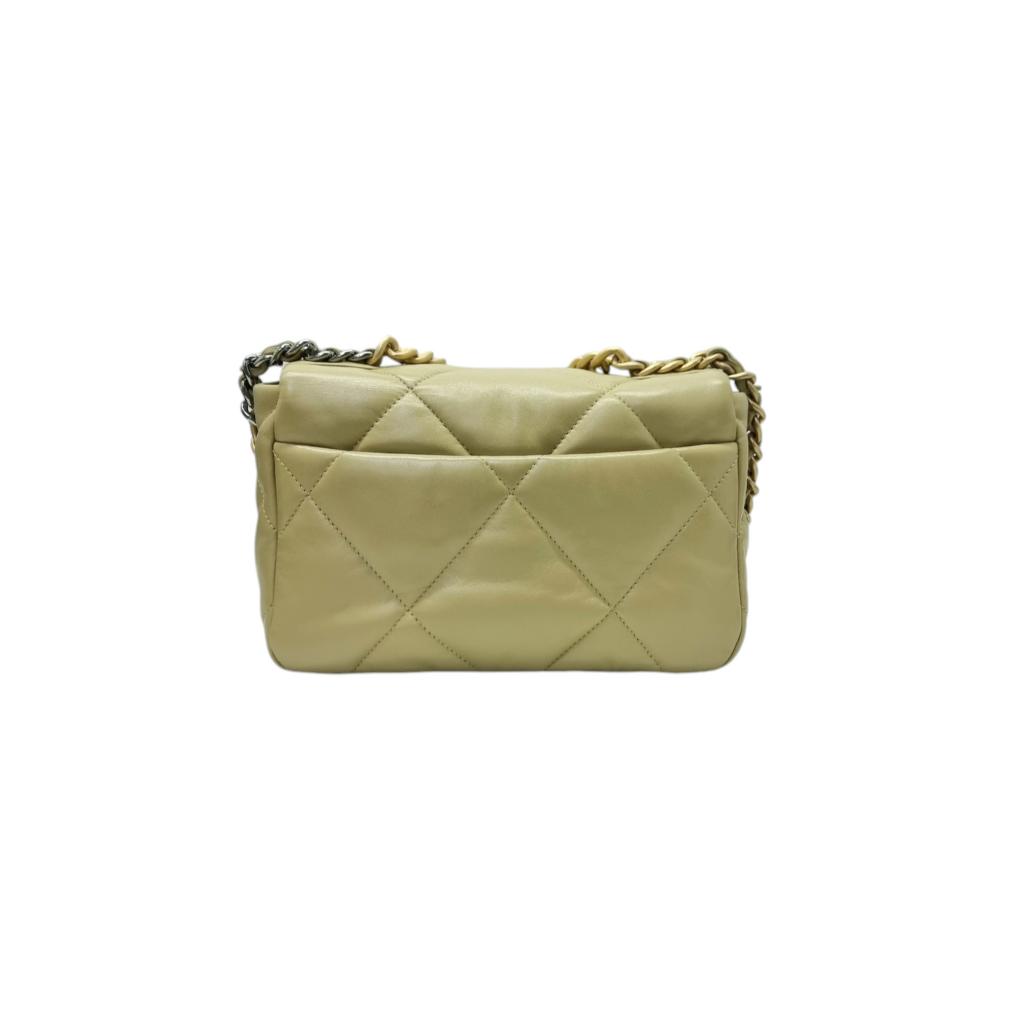 Chanel C19 Flap Small 26 Goatskin Leather 3 Tone Hardware (Pistacchio Green)