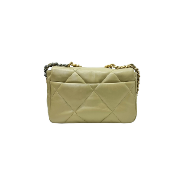 Chanel 19 Flap Small 26 Goatskin Leather 3 Tone Hardware (Pistacchio Green)