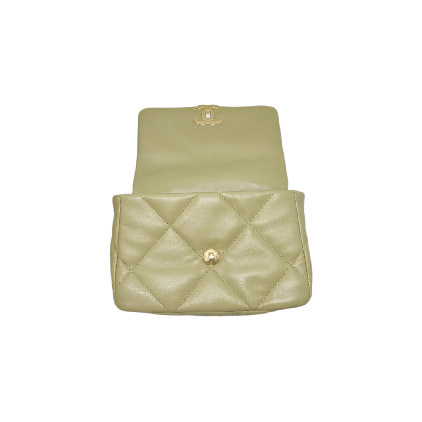 Chanel C19 Flap Small 26 Goatskin Leather 3 Tone Hardware (Pistacchio Green)