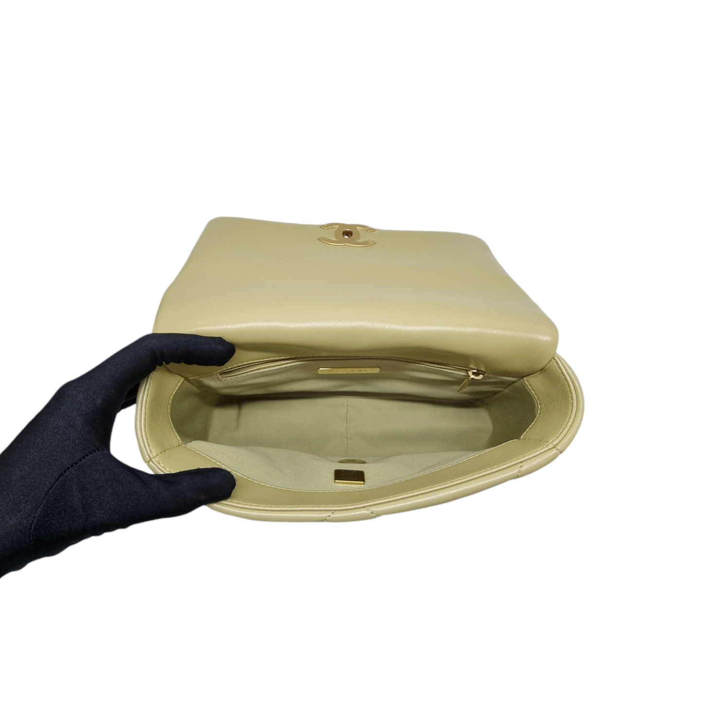 Chanel C19 Flap Small 26 Goatskin Leather 3 Tone Hardware (Pistacchio Green)