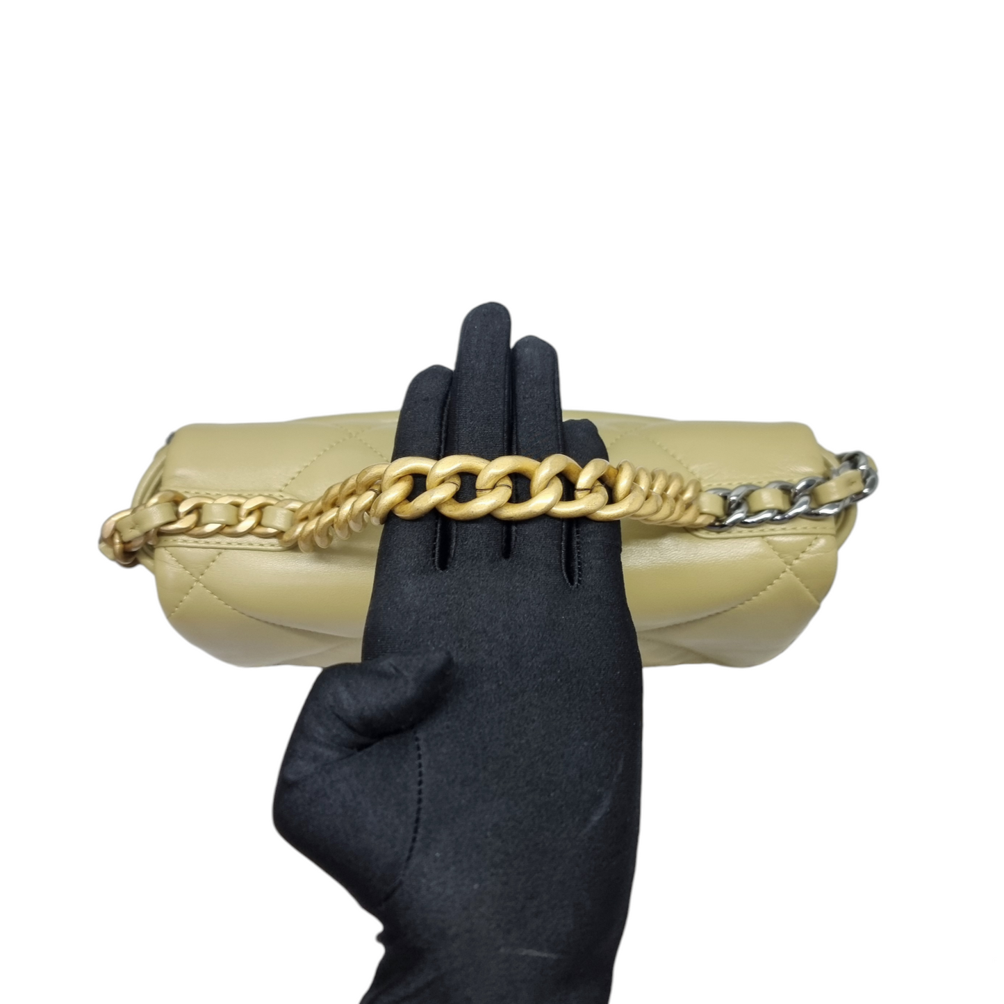 Chanel C19 Flap Small 26 Goatskin Leather 3 Tone Hardware (Pistacchio Green)