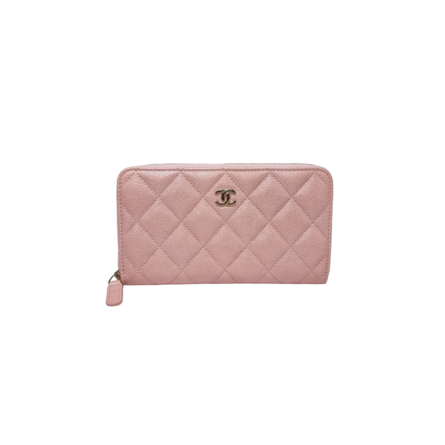 Chanel Zippy Wallet Iridescent Caviar Ghw (Pink)