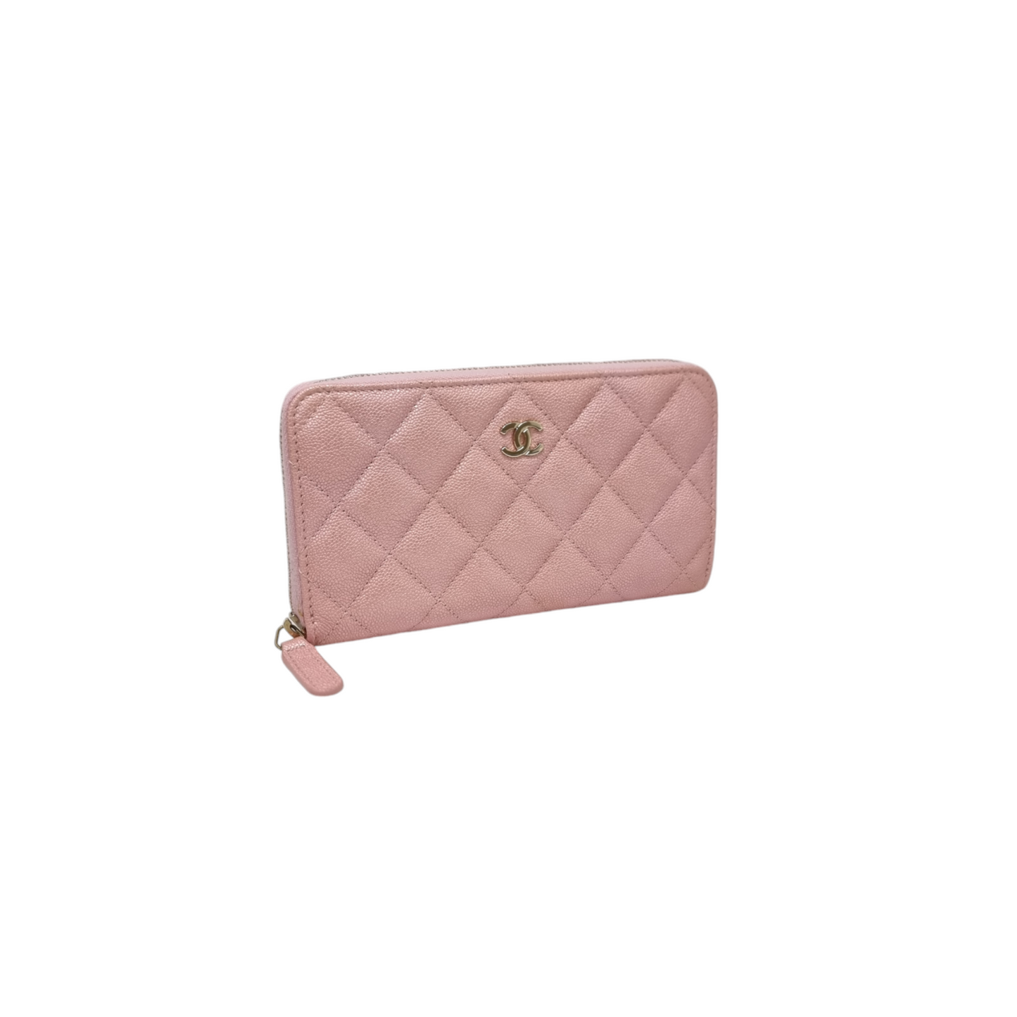 Chanel Zippy Wallet Iridescent Caviar Ghw (Pink)