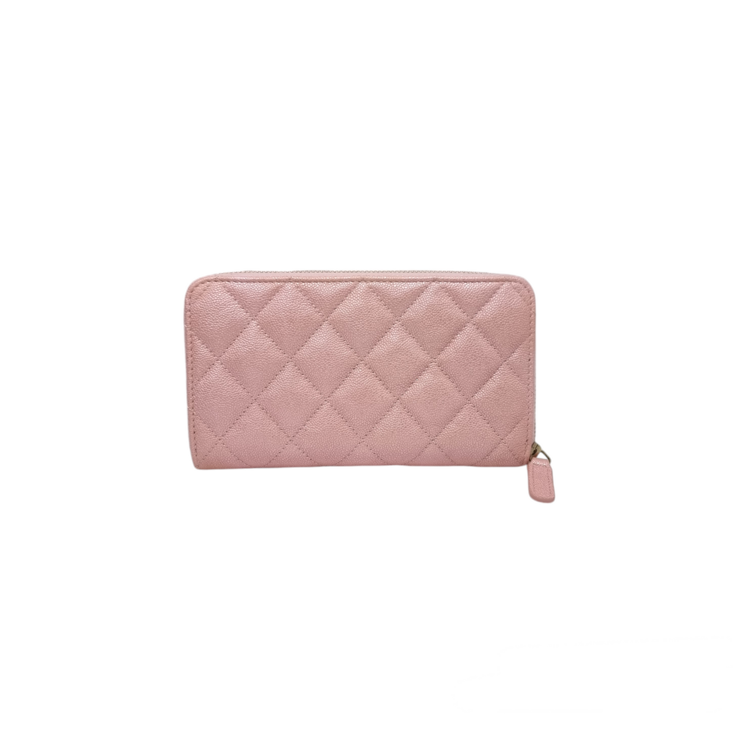 Chanel Zippy Wallet Iridescent Caviar Ghw (Pink)