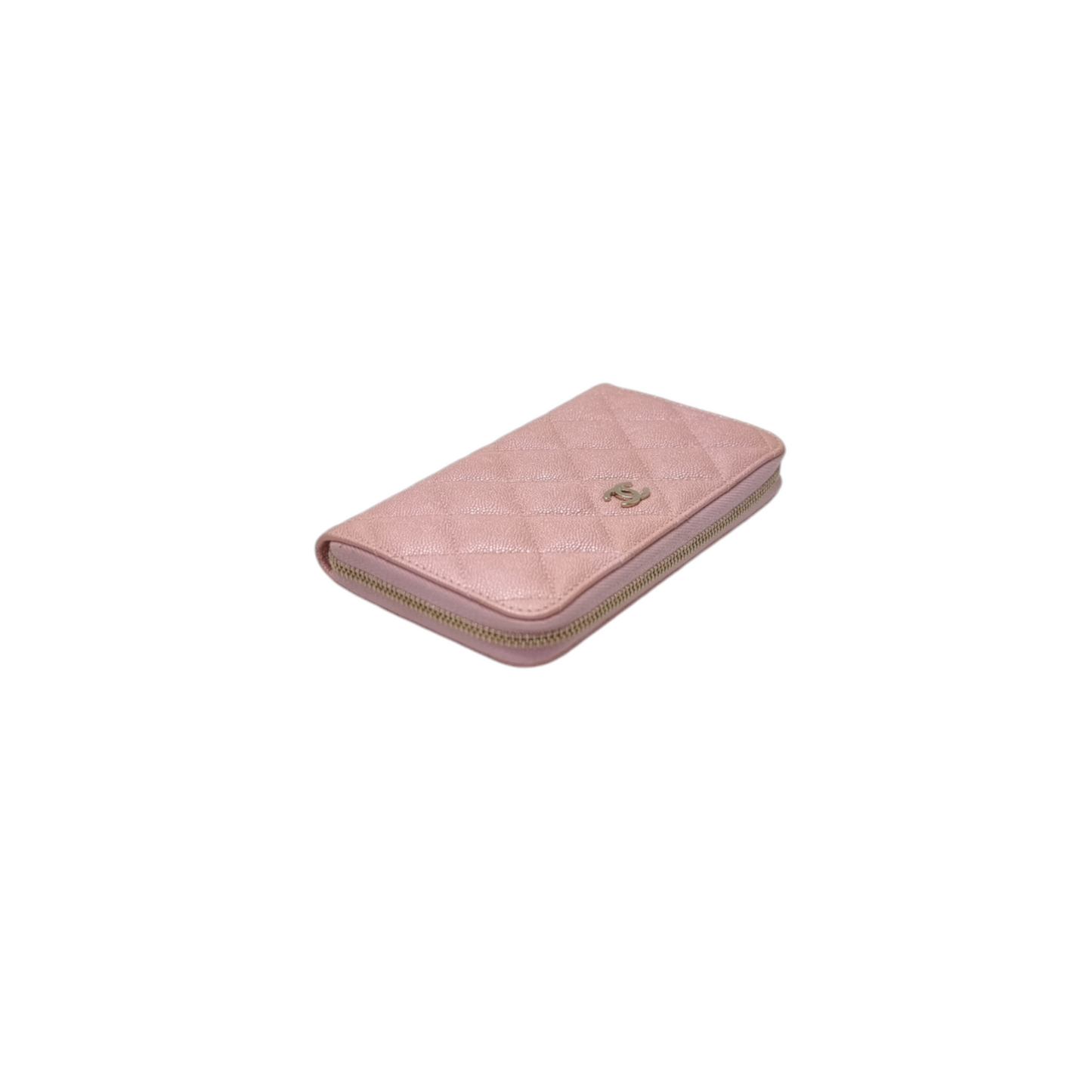 Chanel Zippy Wallet Iridescent Caviar Ghw (Pink)