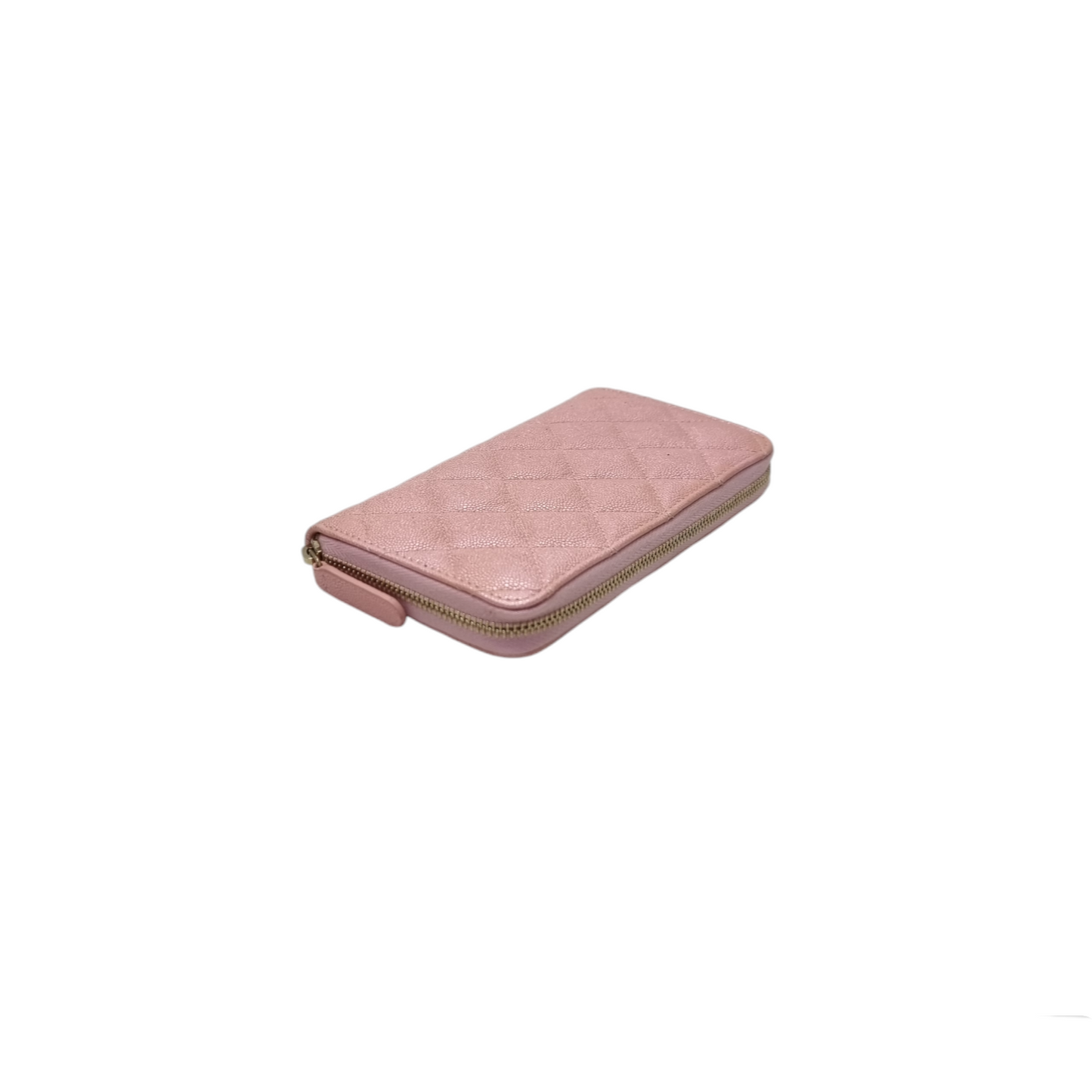 Chanel Zippy Wallet Iridescent Caviar Ghw (Pink)