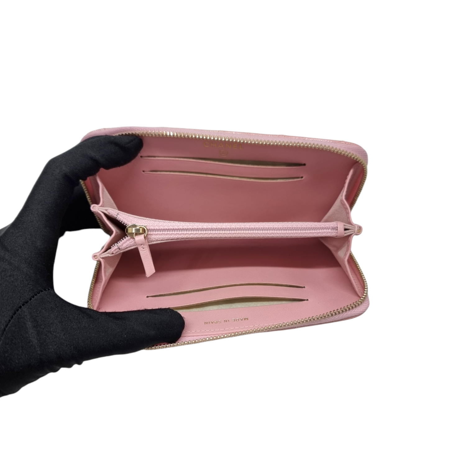 Chanel Zippy Wallet Iridescent Caviar Ghw (Pink)