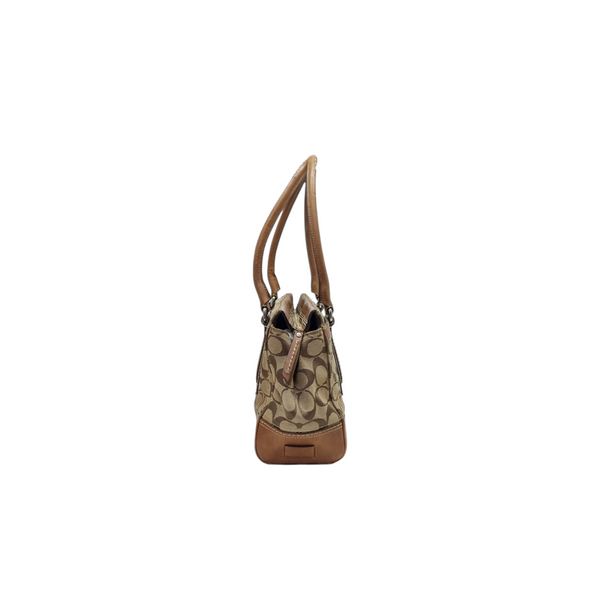 Coach Signature Hampton Canvas Shoulder Bag Shw (Khaki/Brown)