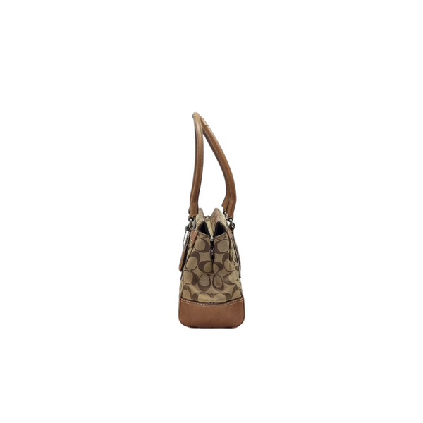 Coach Signature Hampton Canvas Shoulder Bag Shw (Khaki/Brown)