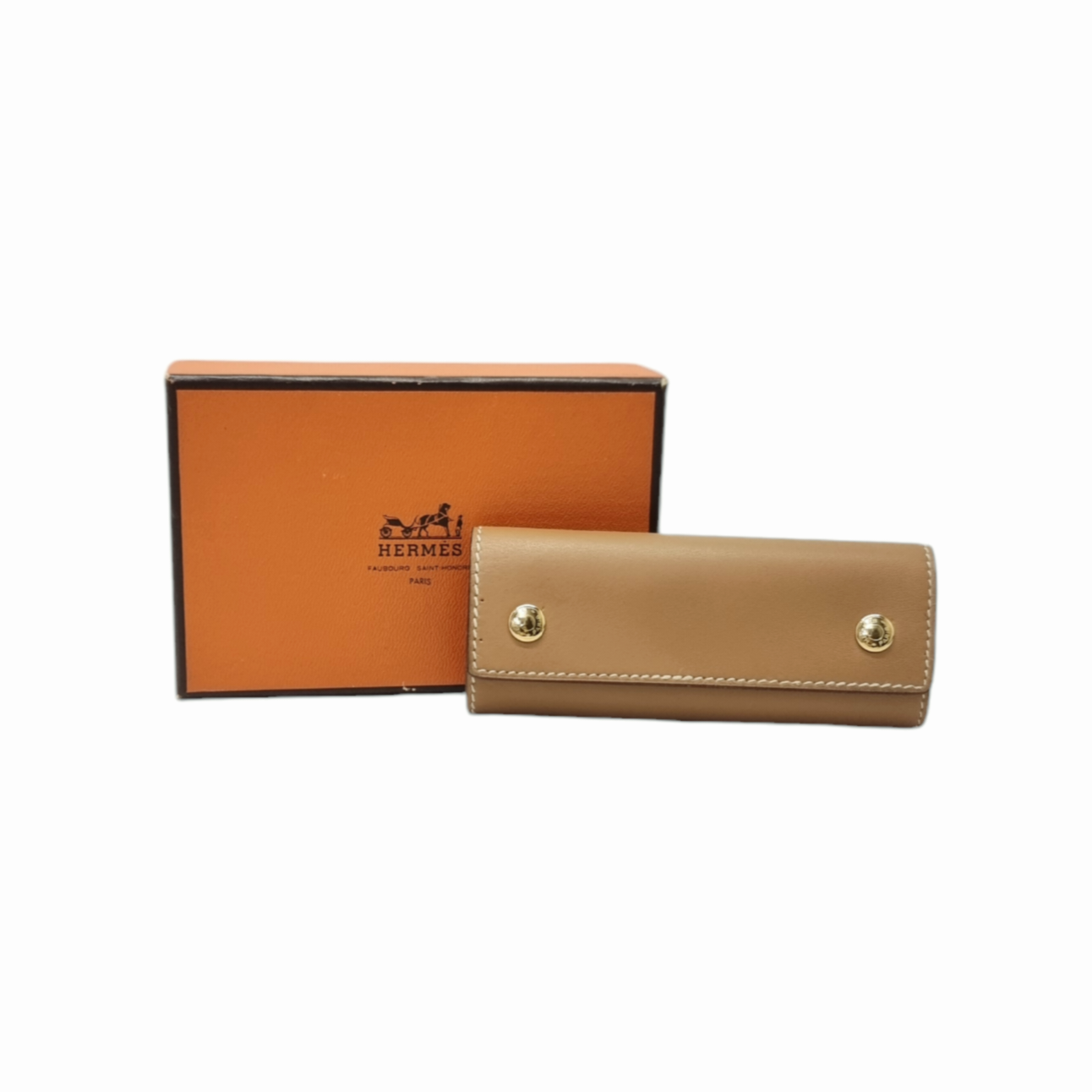 Hermes Key Holder Leather Ghw (Brown)