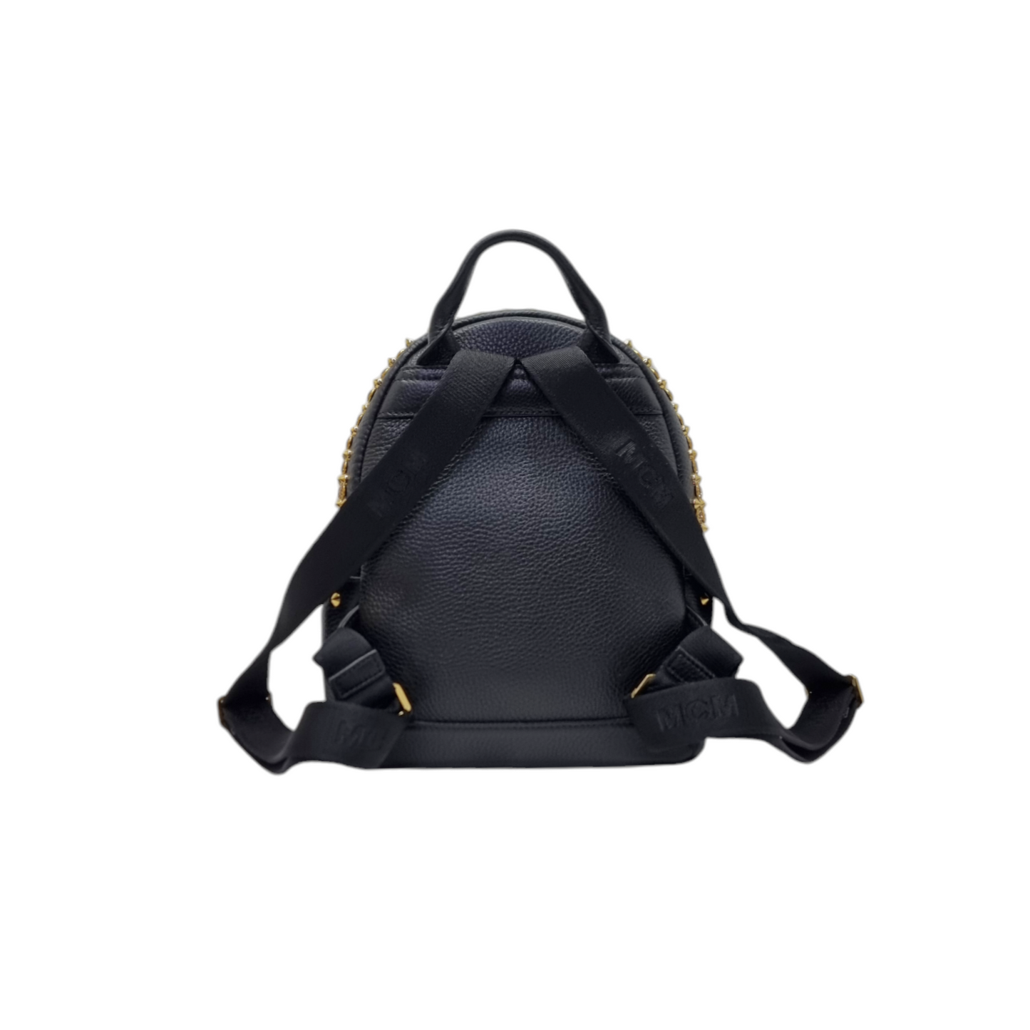 MCM Backpack Swarovski Crystal Studded Leather Ghw (Black)